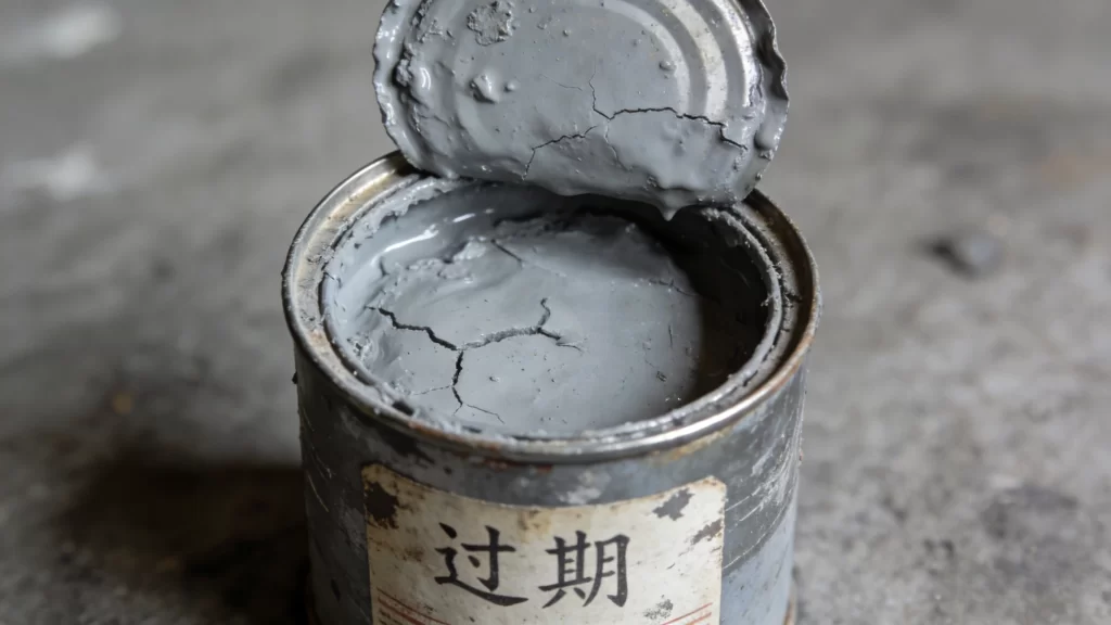 过期涂料，已经无法使用固化开裂的油漆