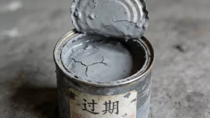 过期涂料，已经无法使用固化开裂的油漆