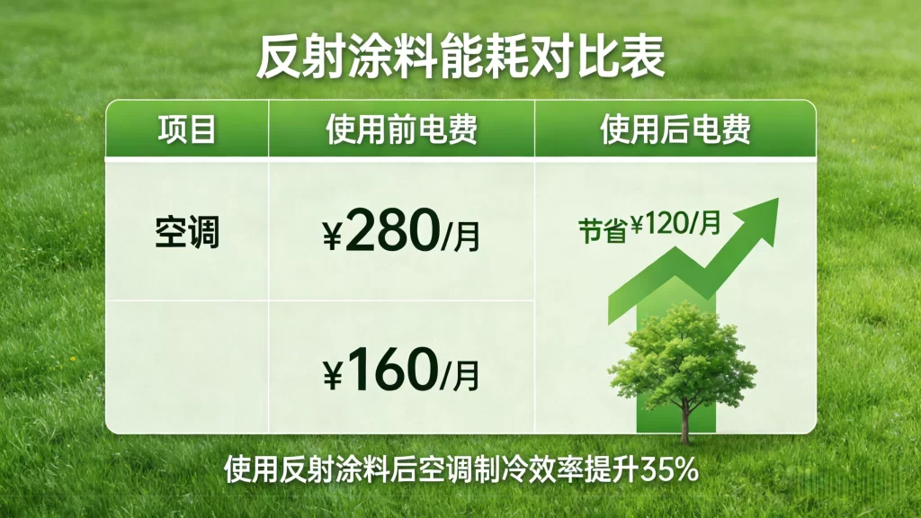 反射涂料能耗对比表