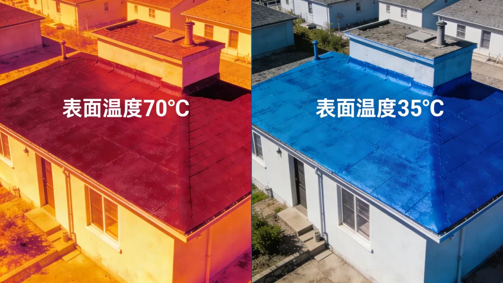 普通房屋与降温涂料房屋的温度比较