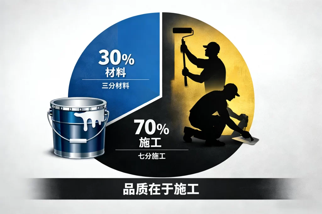 油漆的有效性30%取决于材料，70%取决于科学的施工技术