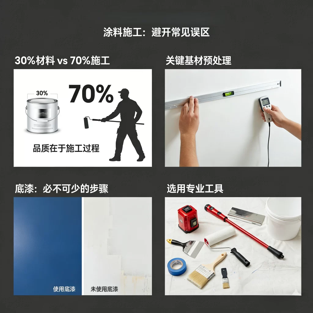 涂料施工，避开常见误区，运用科学施工涂料