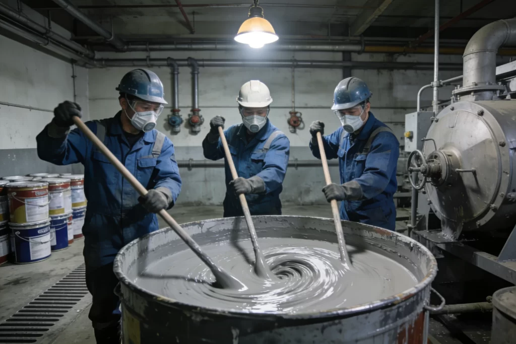 涂料油漆进行混合搅拌
