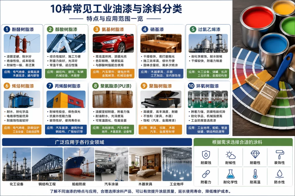 10种常见油漆涂料的特点和应用领域
