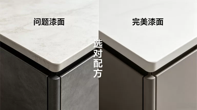 家具喷涂出现问题漆面和完美漆面比较，选对油漆配方是关键