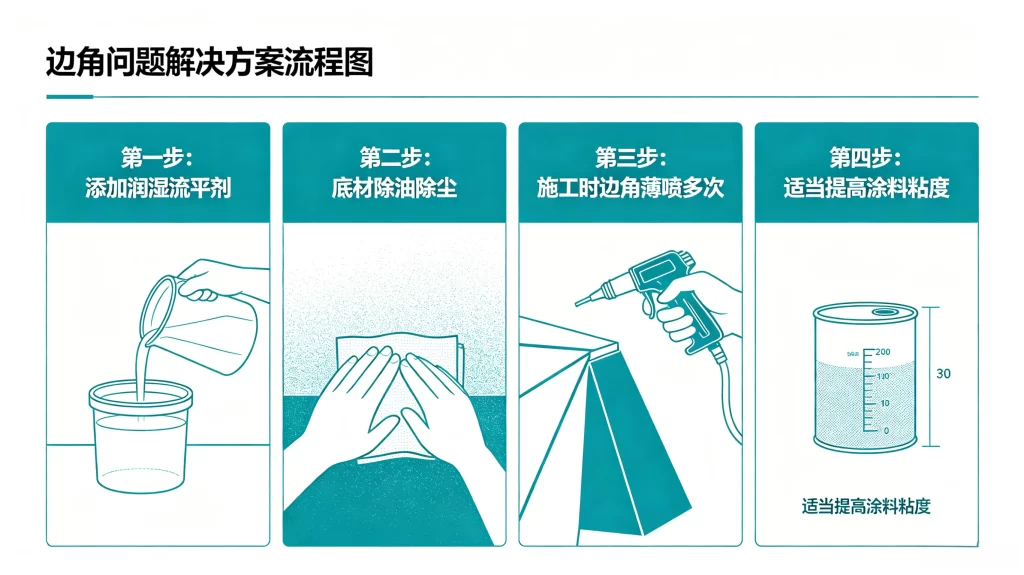 油漆喷涂边角问题解决方案流程图