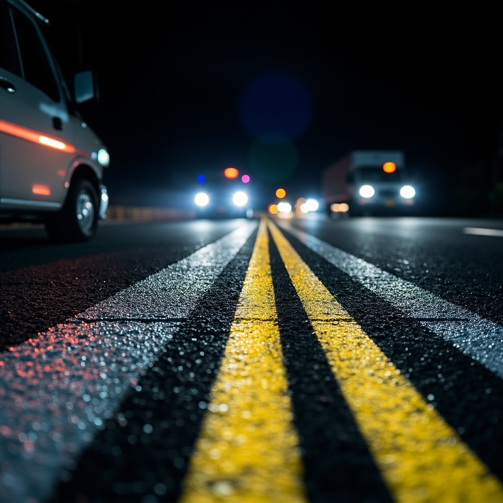 公路反光标线施工