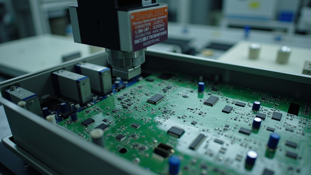 新能源汽车电控盒内 PCB 电路板涂覆三防漆进行保护的工业场景