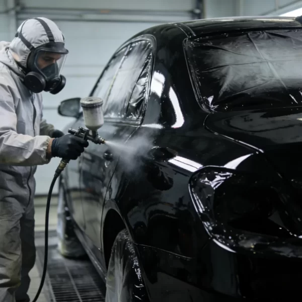 喷涂汽车漆，黑色汽车漆施工