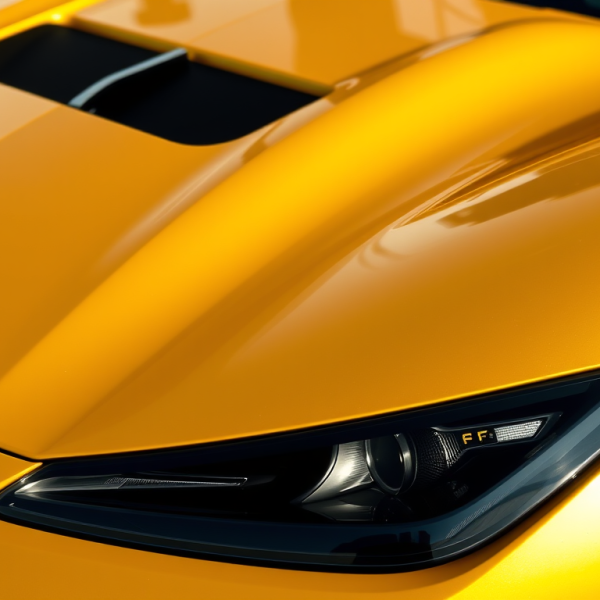 金黄色油漆的汽车